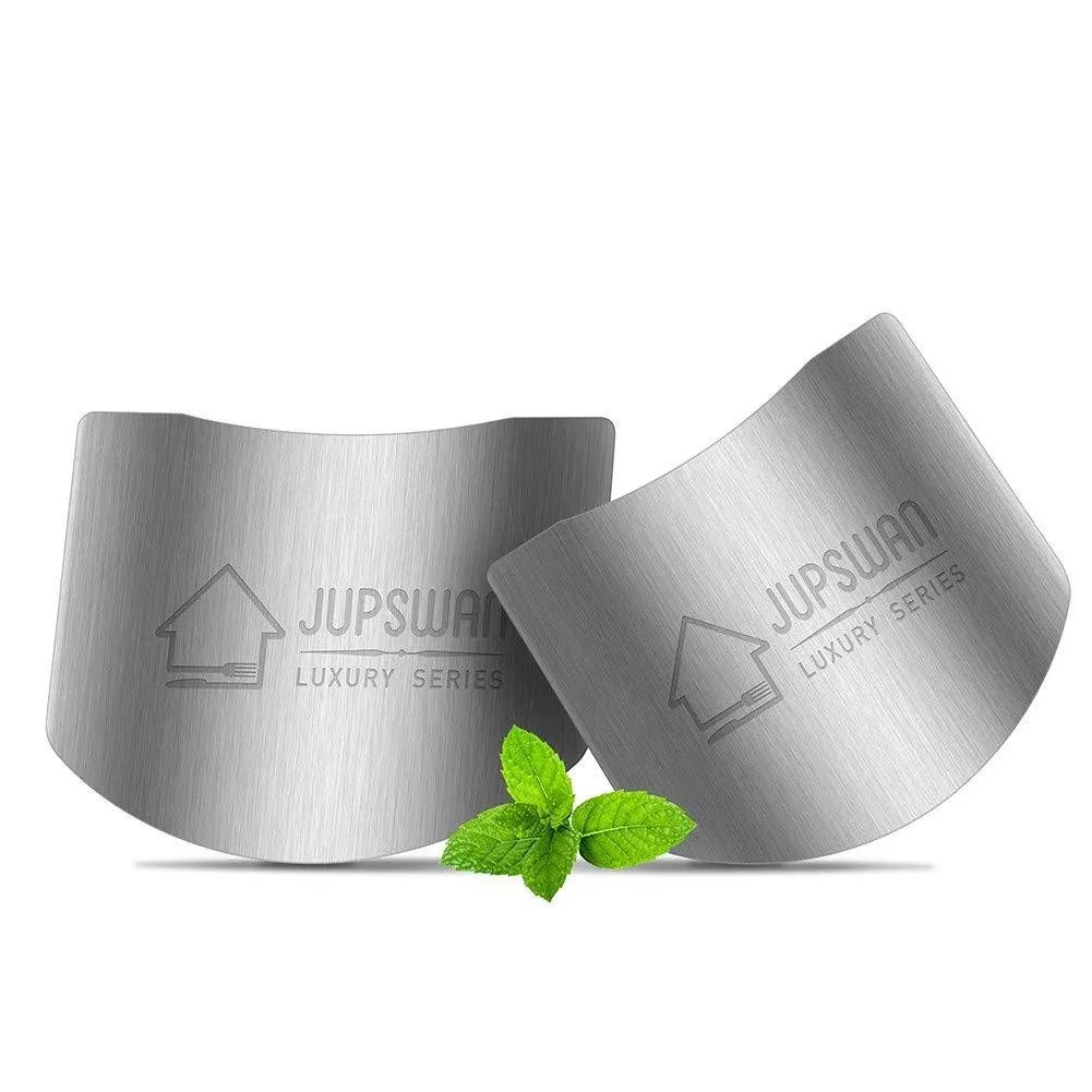 2 Pack Finger Guards for Cutting Kitchen Tool Stainless Steel Finger Guard Prote