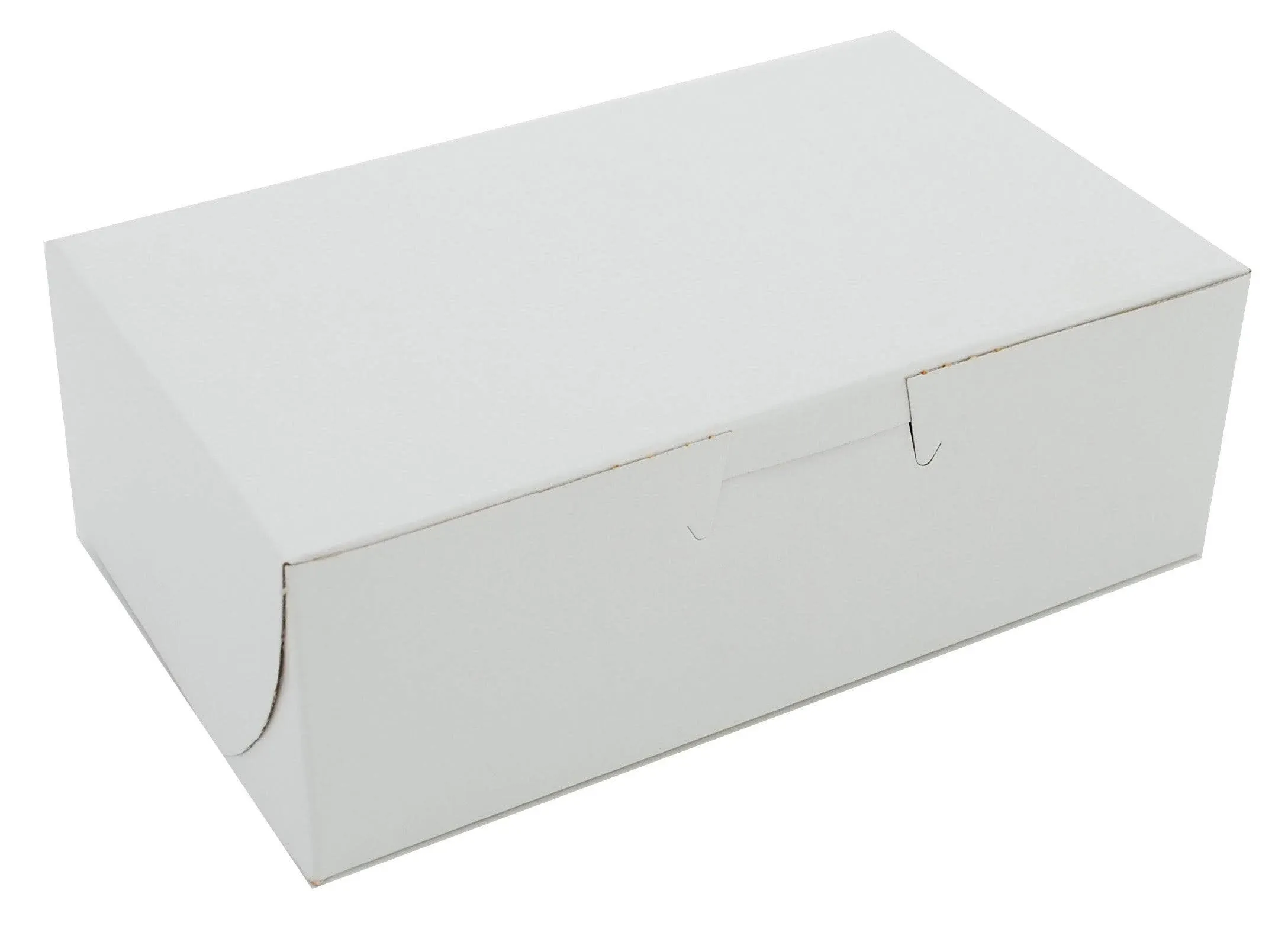 Southern Champion Tray 0911 Premium Clay Coated Kraft Paperboard White Non-Window Lock Corner Bakery Box, 6-1/4" Length x 3-3/4" Width x 2-1/8" Height (Case of 250)