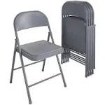 Cosco SmartFold All-Steel Folding Chair, 4-Pack - Black