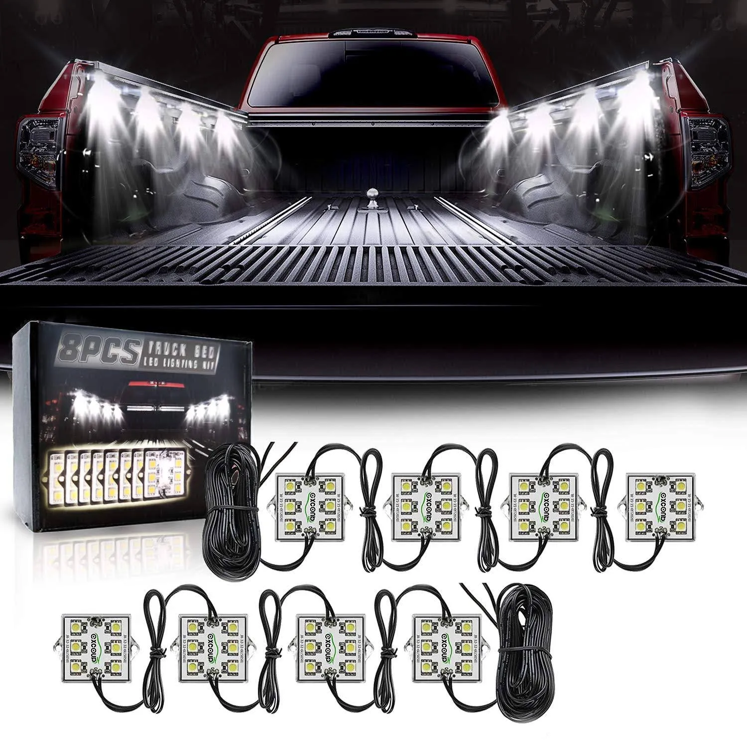 LED Lights for Truck Bed LED Lighting Kit Pickup Bed Lights with 48 Super Bright ...