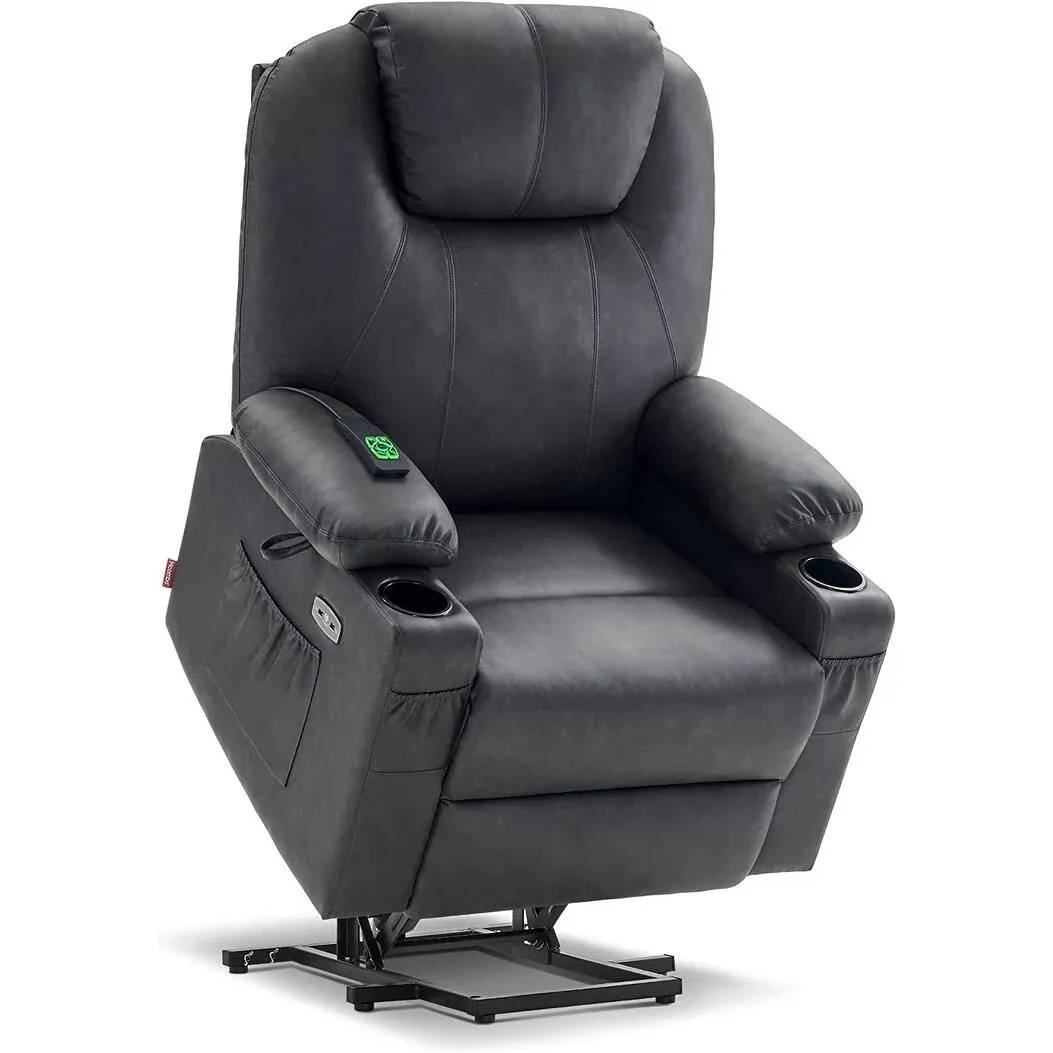 Mcombo Large Dual Motor Power Lift Recliner Chair with Massage and Heat for ...