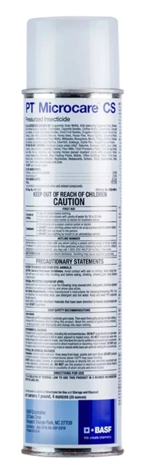 PT Microcare Pressurized Insecticide 20oz (1) Can BASF 02-1276 No Sales to ME