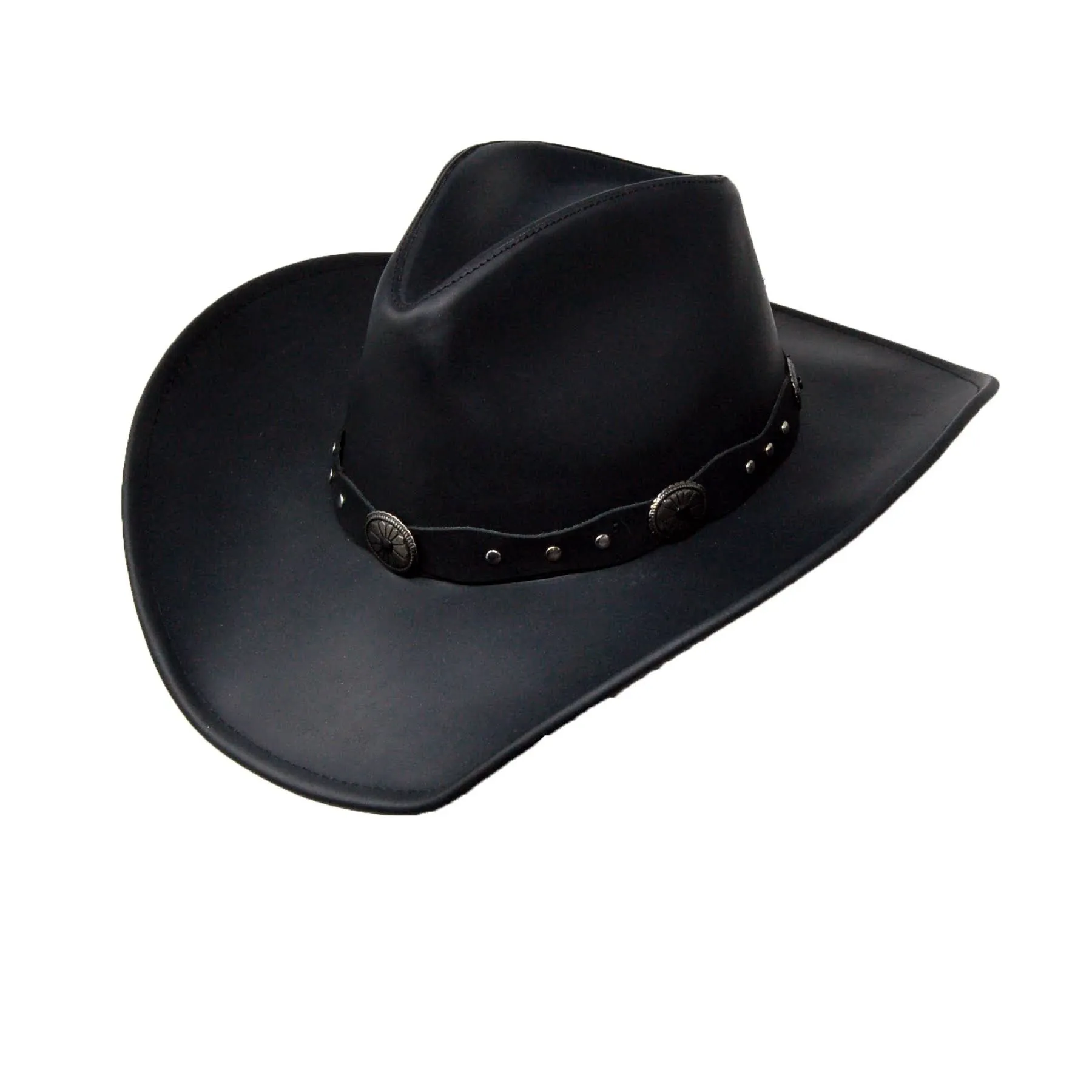 Stetson Black Leather Cowboy Hat - Roxbury