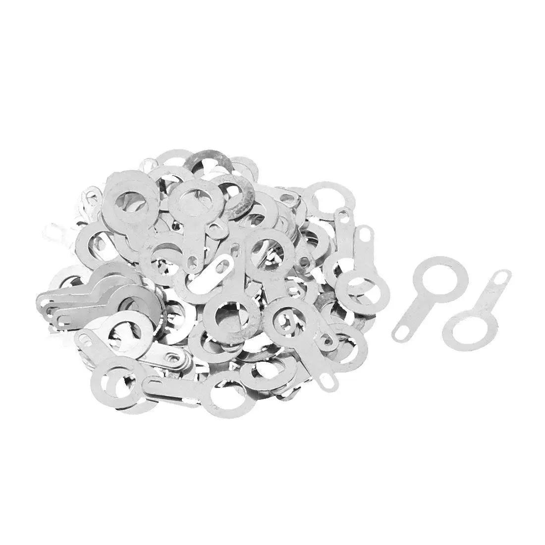 M5.2 Lug Plate Solder Ring Terminal Connector Crimp Silver Tone 100pcs