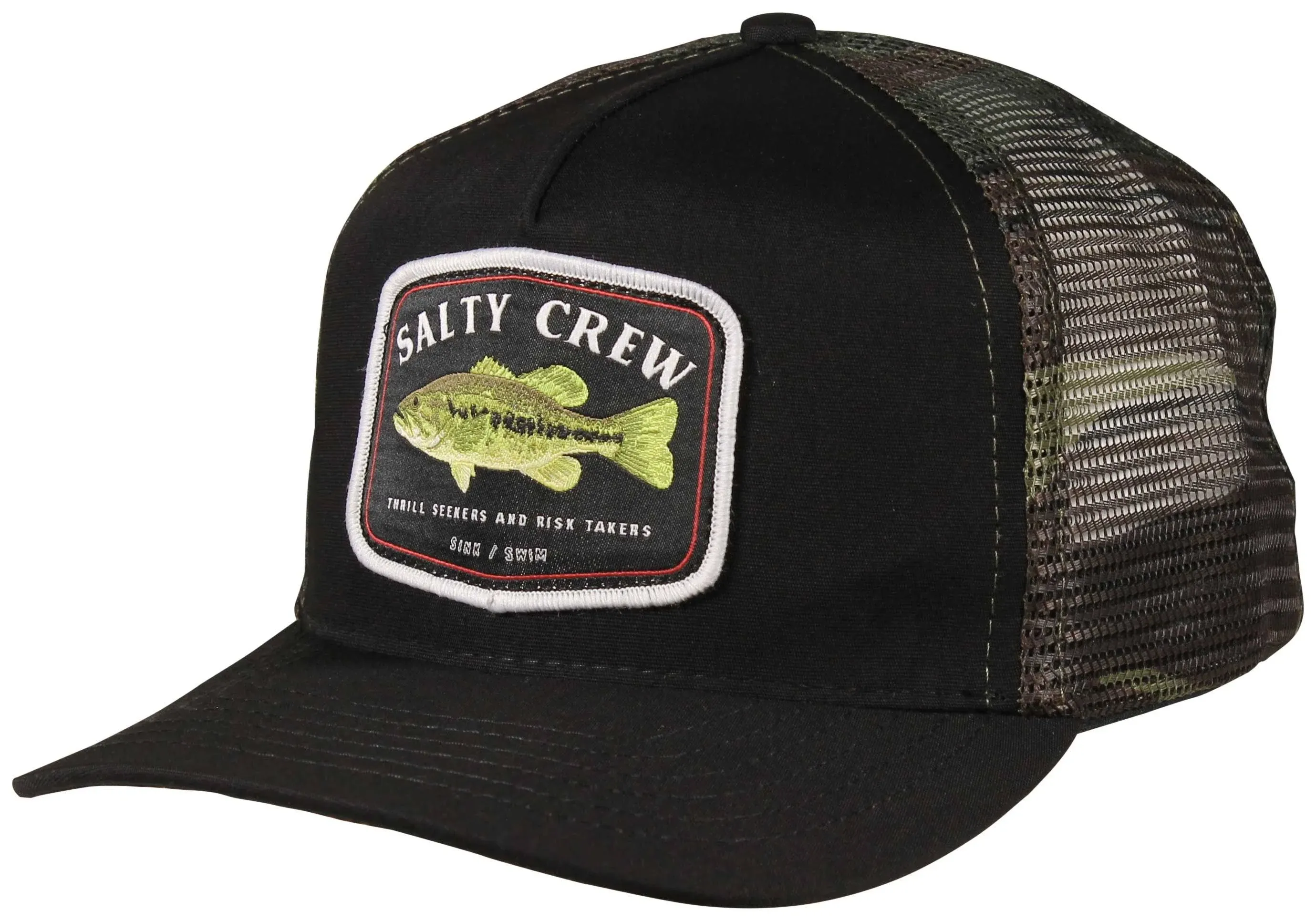 Salty Crew &#034;Bigmouth&#034; Snapback Trucker Hat (Black) 5-Panel Cap