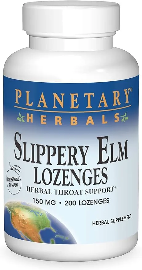 PLANETARY HERBALS Slippery Elm Lozenges, Tangerine, 200 Count