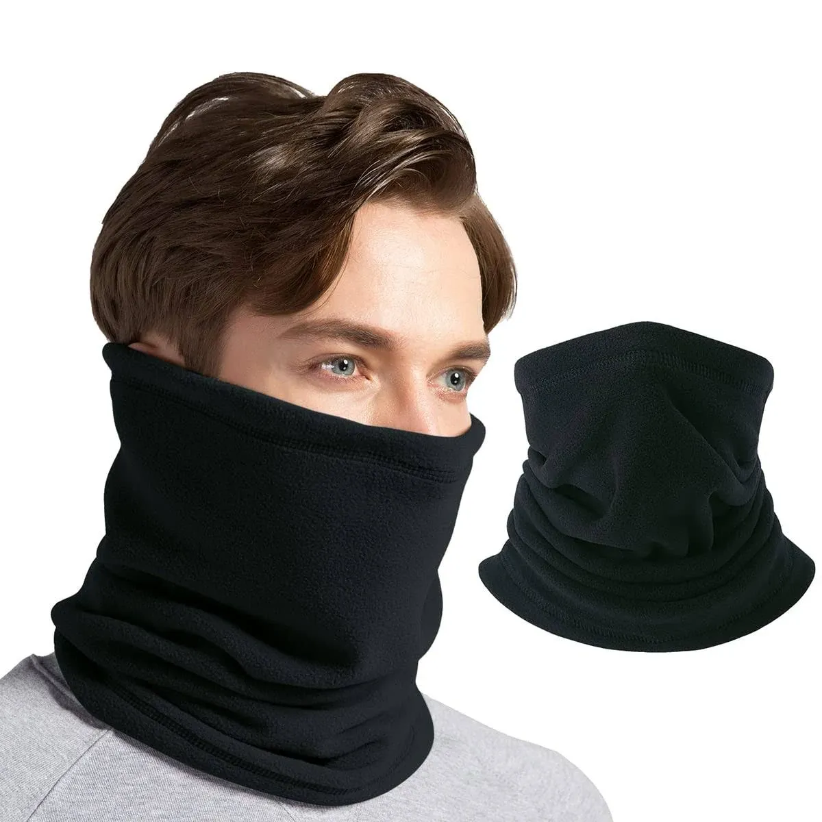 Cuimei Fleece Neck Warmer Gaiter - Ski Face Mask Winter Neck Gaiter for Motorcycle Running Cycling