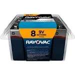 Rayovac High Energy 9V Batteries (8 Pack), Alkaline 9 Volt Batteries