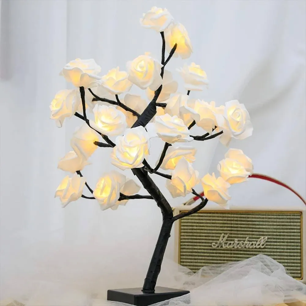 Rose Flower Tree Lamp Led Rose Table Lamp Gift for Teens Girls Mother Home  B...