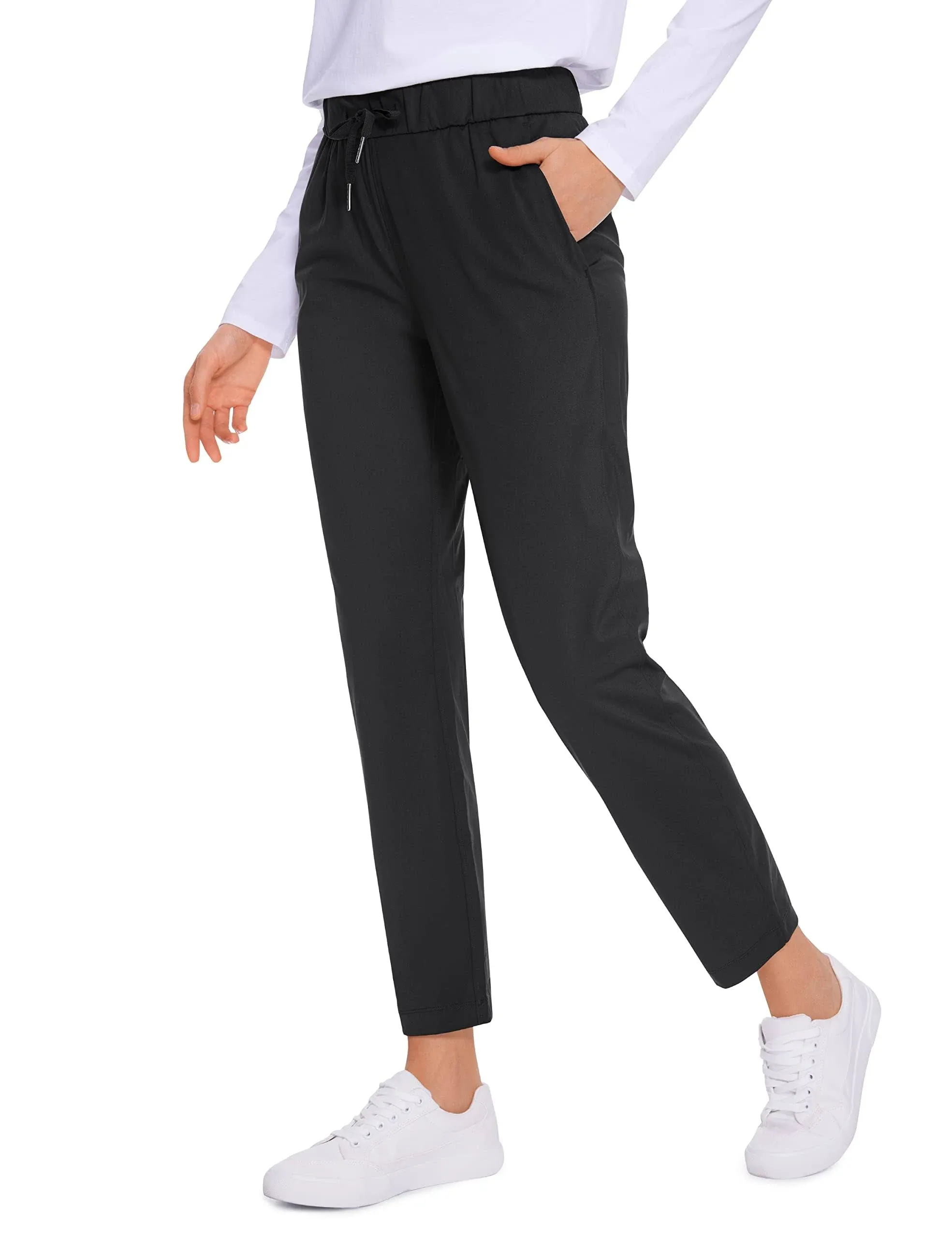 CRZ YOGA Women&#039;s Stretch Lounge Sweatpants Travel Ankle Drawstring 7/8 Athletic 