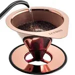 ireum Gourmet Pour Over Coffee Maker – Twill-Mesh, Paperless, Pour Over Drip Coffee Filter & Nonslip Silicone Base, 8oz.