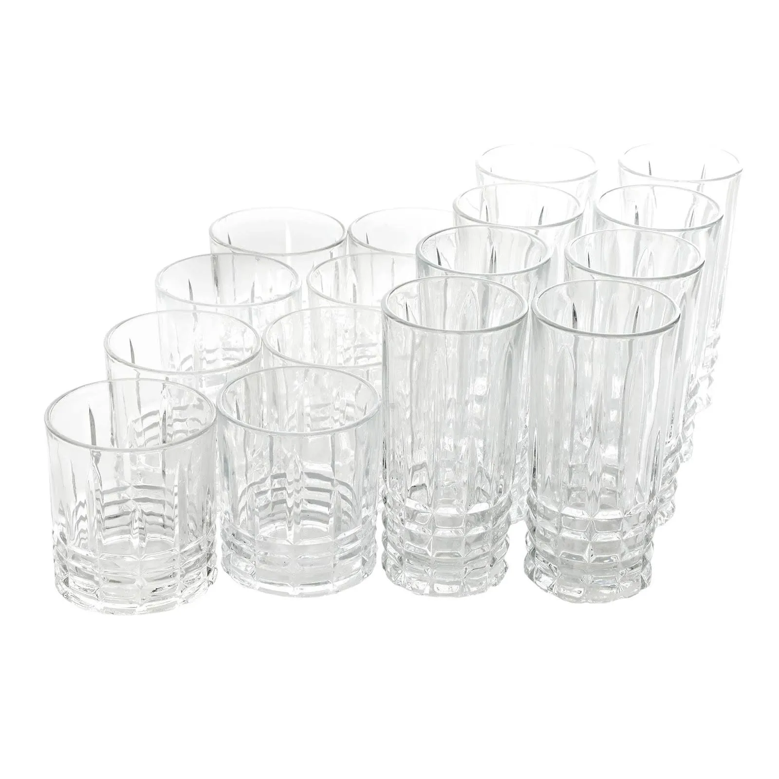 Gibson Home 116962.16 Jewelite Tumbler & Double Old Fashioned Glass Set - 16 Piece