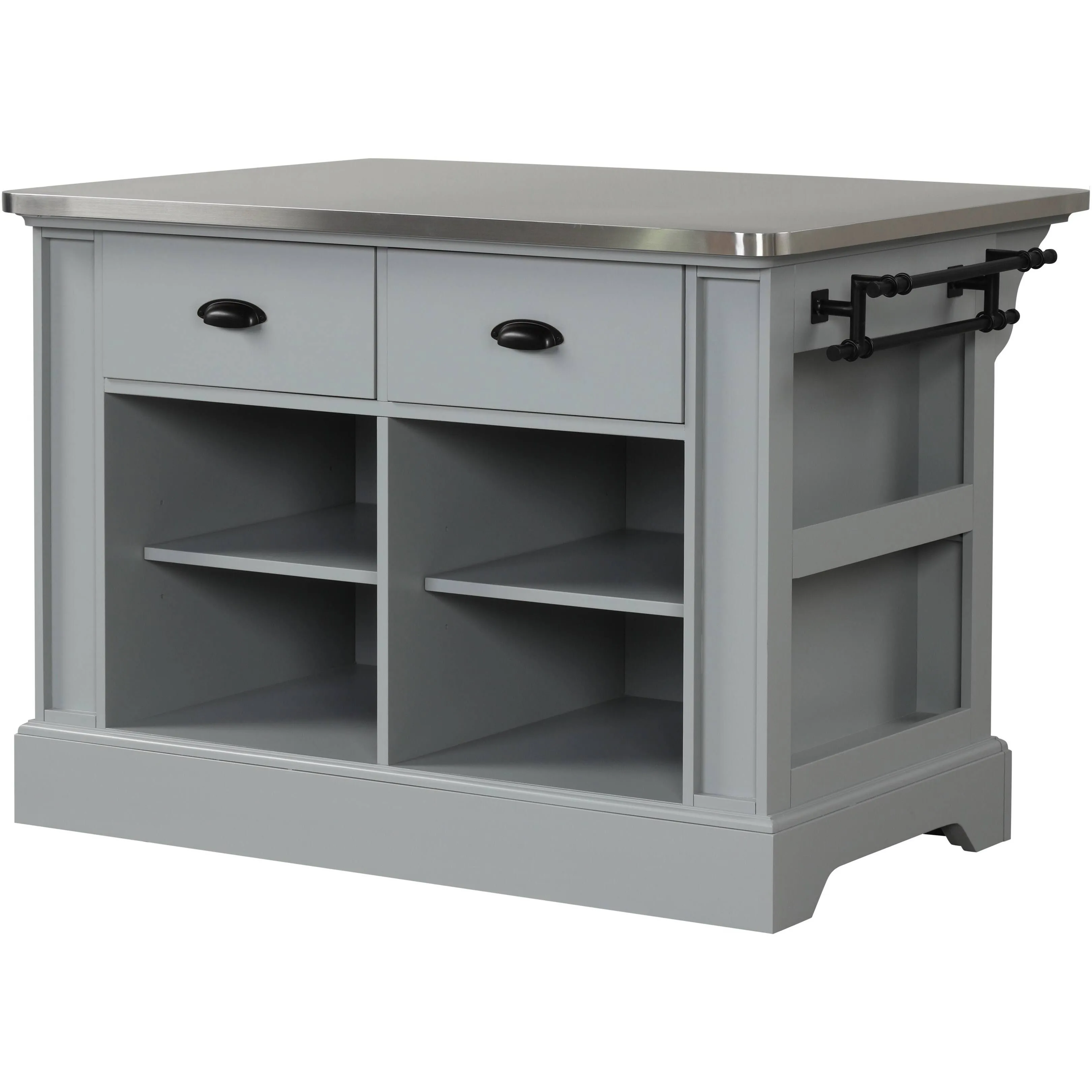 Acme Furniture AC00187 Urrur Kitchen Island Gray Finish Stainless Steel