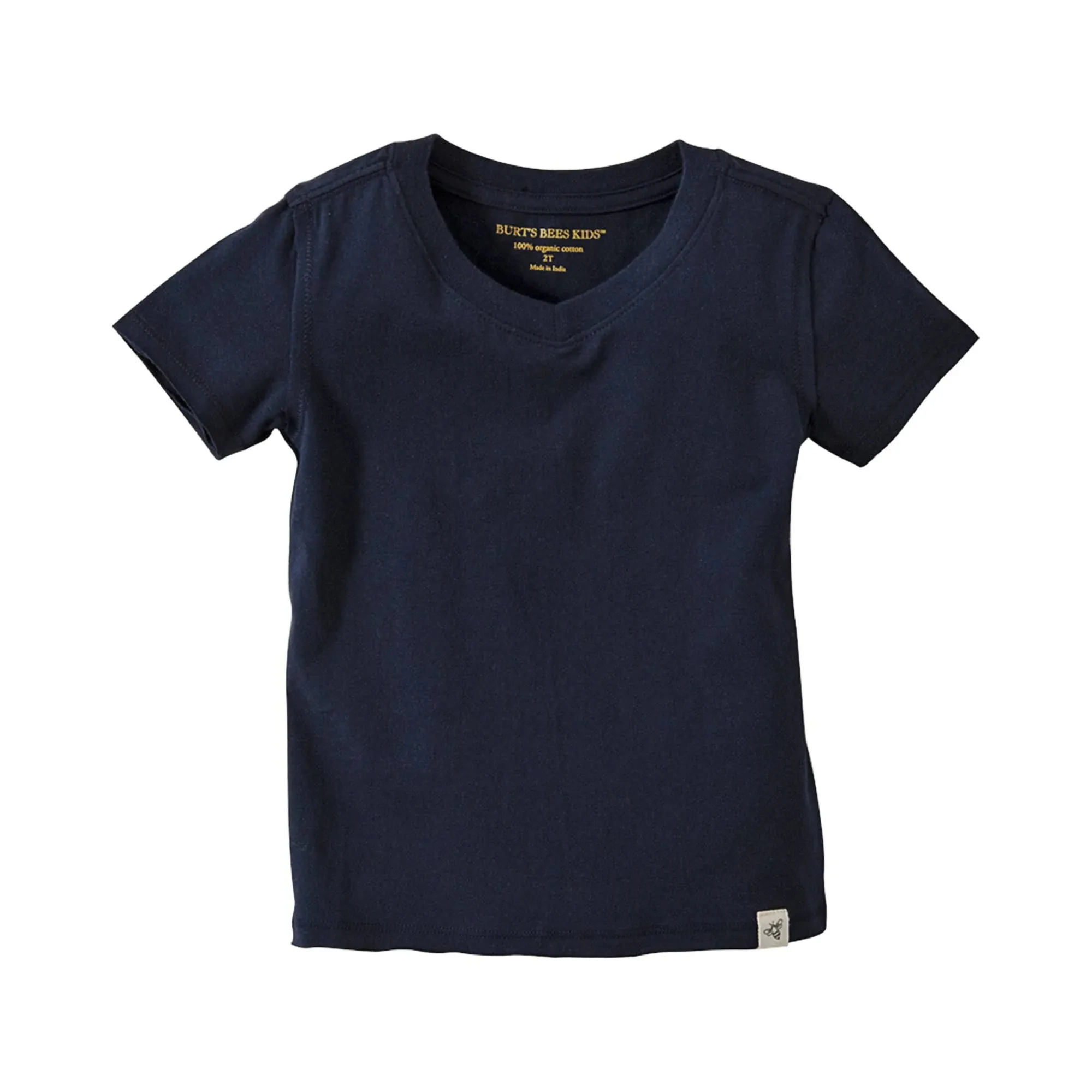 Burt's Bees Baby Organic Short Sleeve Reverse Seam V-Neck Tee - Midnight - 3-6M