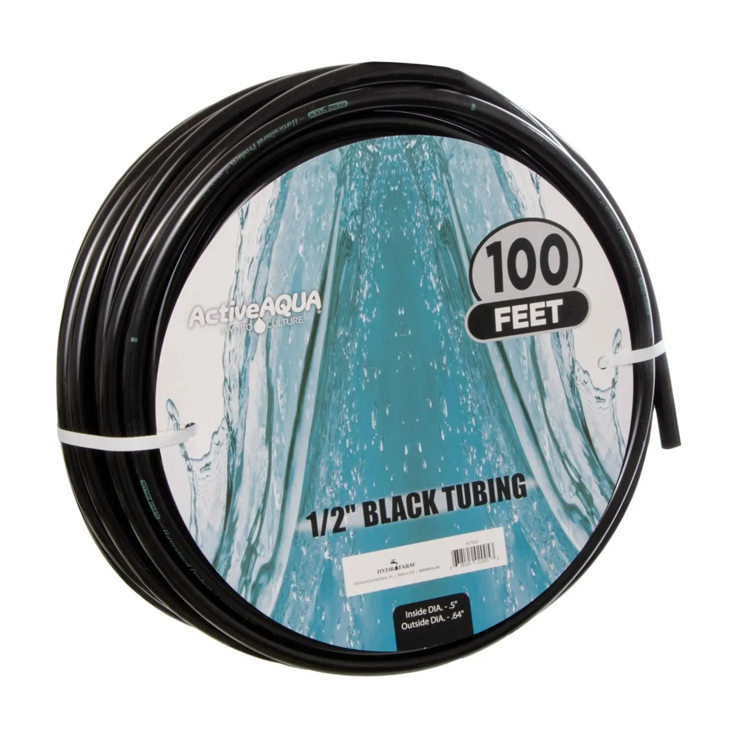 Active Aqua CHOOSE 1/2&#034; OR 3/4&#034; ID Black Tubing 100&#039;