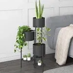 AISUNDY Metal Plant Stand, 6 Tier 6 Potted Indoor Outdoor Flower Pot Stand Holder Shelves, Foldable Decorative Display Rack For, Black