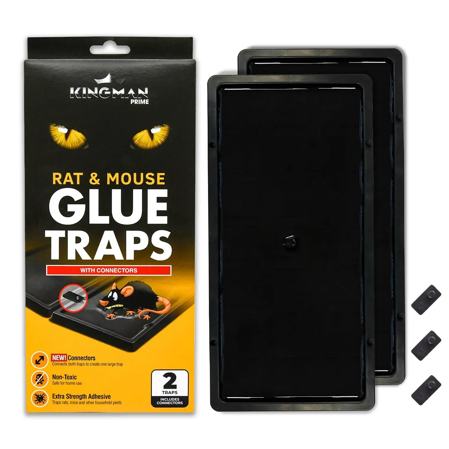 Kingman Prime Mouse Trap Rat Trap Glue Trapboard Large Size 6 Pack 12 Traps Rodent Trap Safe Easy Nontoxic