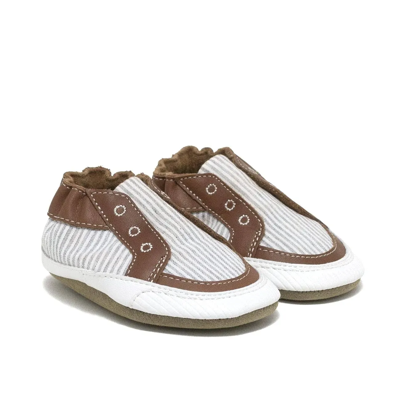 Robeez Soft Soles Stylish Steve - Grey 0-6M