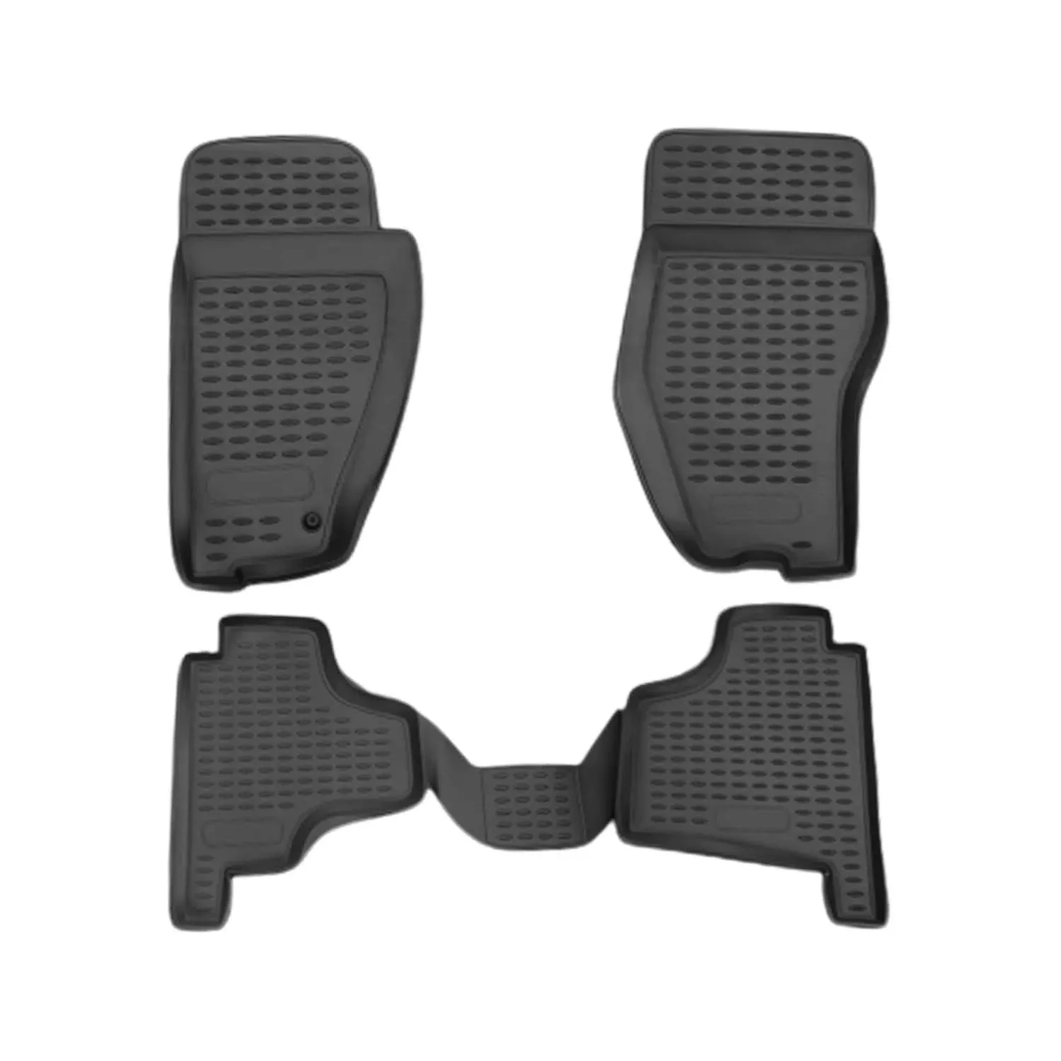 OMAC Floor Mats Liner for Dodge Nitro 2007-2012 Black TPE All-Weather 4 Pcs 2401444