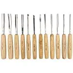 Wood Carving Tools Set of 12 Chisels with Canvas Case | Wood Chisels Woodworking