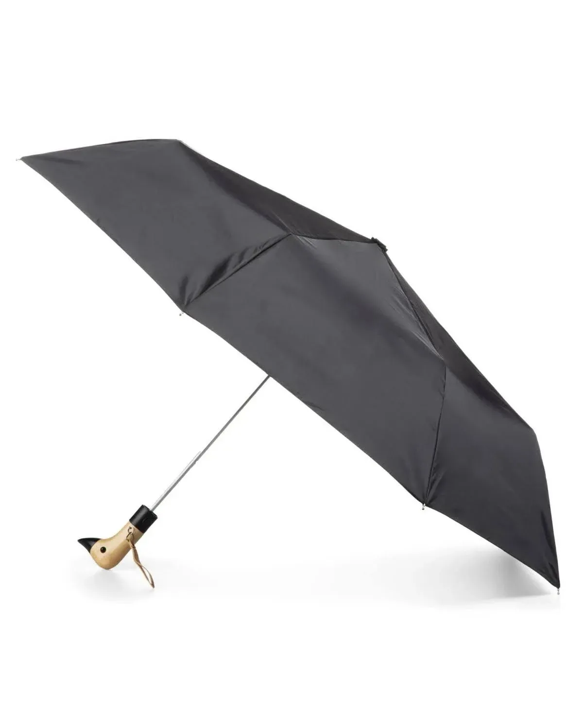 Totes Wooden Duck Handle Auto Open Umbrella - Black