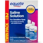 Equate Saline Solution Contact Lens Solution for Sensitive Eyes Twin Pack 2 x 12 fl oz (2x12 fl oz)