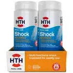 HTH 52043 Pool Care Shock Advanced, Swimming Pool Chemical Prevents Bacteria & Algae, Cal Hypo Formula, 2 lbs (2-Pack)