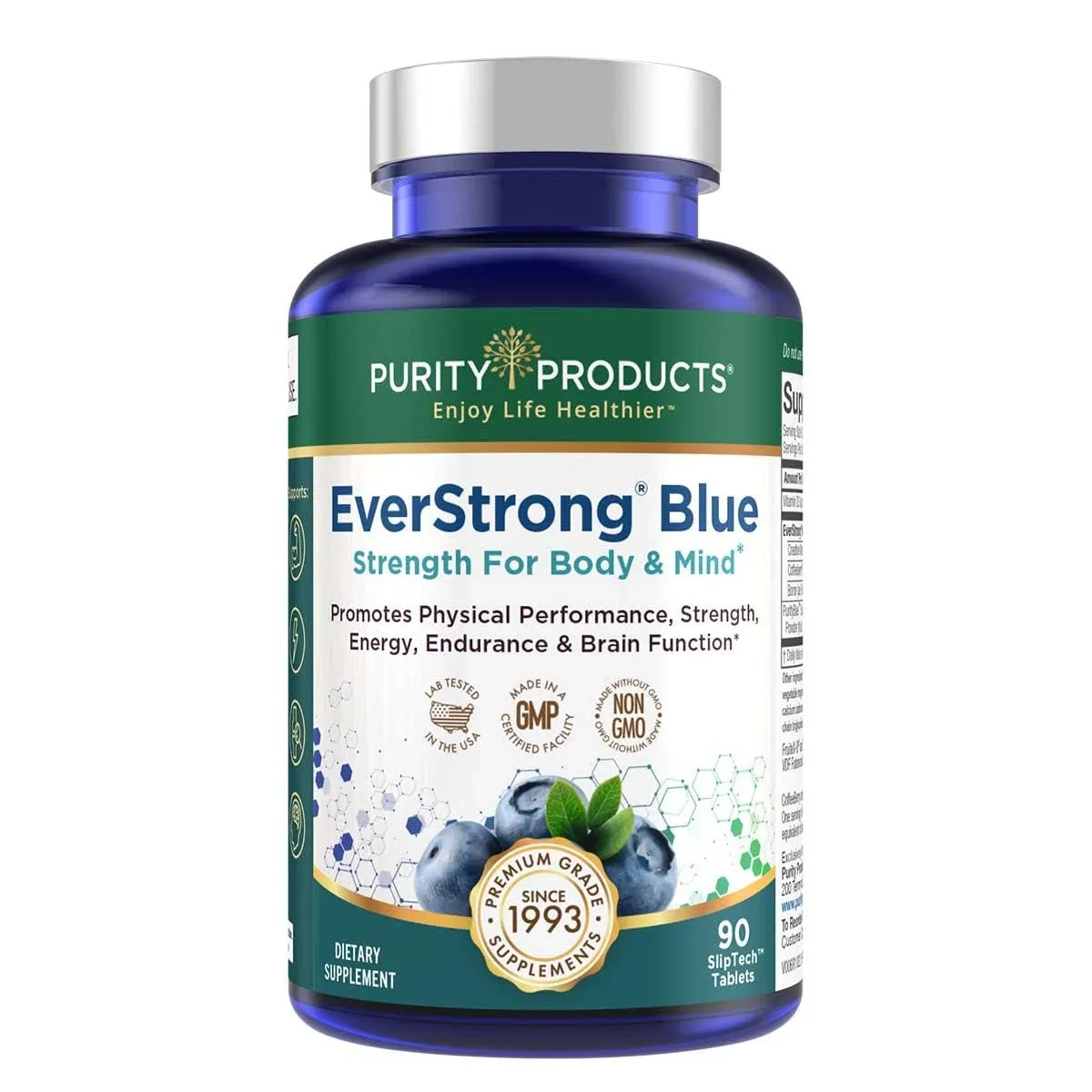 Purity Products EverStrong Blue Strength Building + Brain Boosting w/ Muscle Matrix Blend ft. Creatine Monohydrate + more, PurityBlue Organic