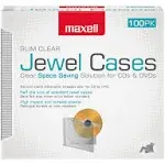 Maxell® Slim Jewel Cases, Clear, Pack of 100