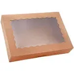 20-Pack Bakery Boxes with Window, 12&#034; X 8&#034; X 2.5&#034; Cookie Boxes, Treat Boxes, Lar