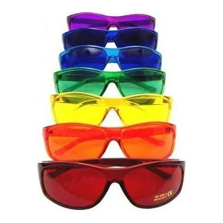 Color Therapy Glasses Pro Style Set of 7 Colors, Poker Sunglasses Also Availabl