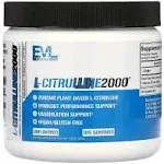 Evlution L-Citrulline2000 Nitric Oxide Pre Workout Powder Nutrition High Strength L Citrulline Powder for Enhanced Muscle Strength and Intense Pumps - Plant Based Nitric Oxide Booster - Unflavored