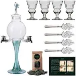 Absinthe Fountain Set Green Fairy | 4 Spouts | 4 Absinthe Glasses Spoons Sugar  | eBay