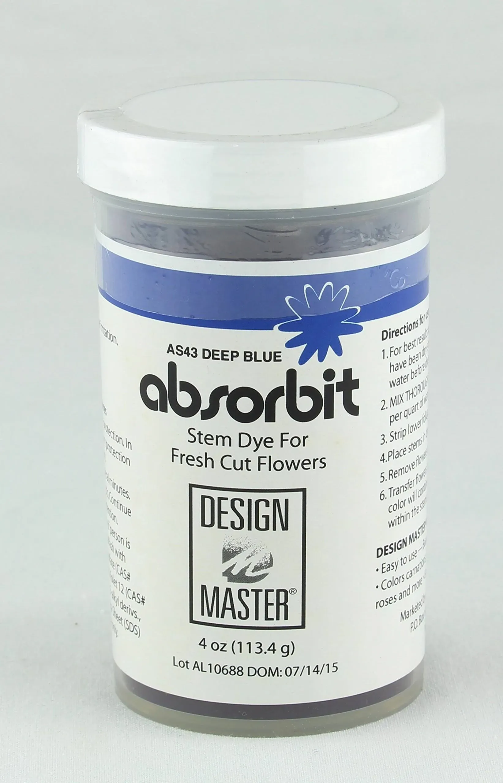 Design Master Absorbit Stem Dye for Fresh Cut Flowers Matte Finish Systemic (Deep Blue)