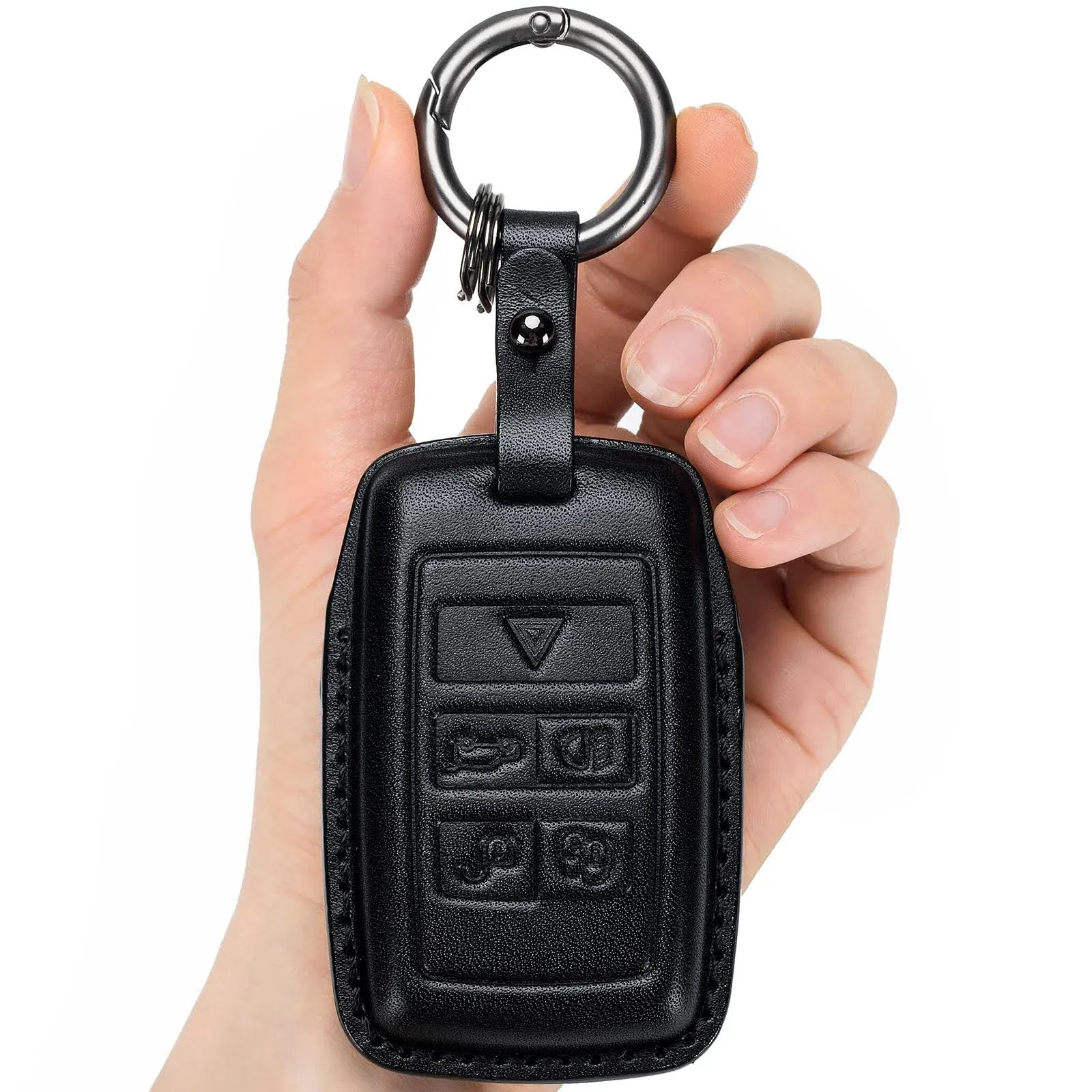 LCXWZNDY for Land Rover Jaguar Key Fob Cover Genuine Leather with Keychain ...