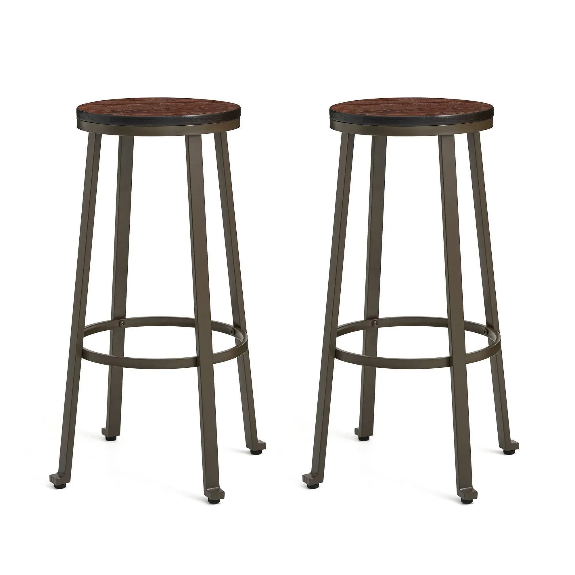 Glitzhome Set of 2 29.92-in H Bar height Wood Backless Bar Stool Lowes.com