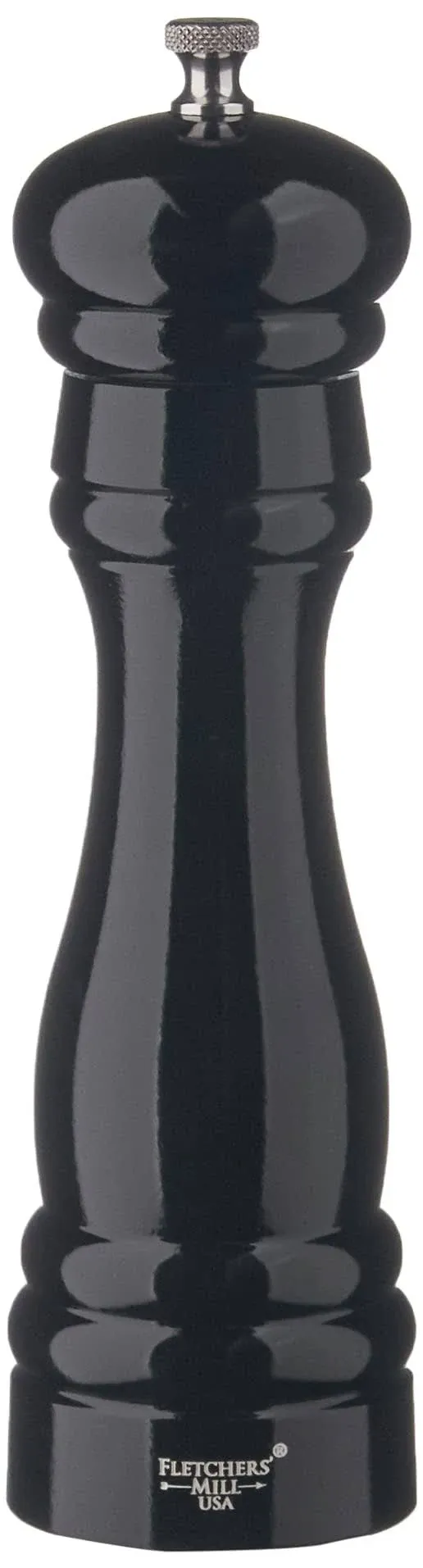 Fletchers' Mill FED08PM21 Federal 8" Black Wooden Pepper Mill