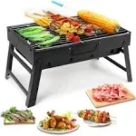 Uten Charcoal Grill, BBQ Grill Folding Portable Lightweight Smoker Grill, Barbecue Grill Small Desk Tabletop Outdoor Grill for Camping Picnics