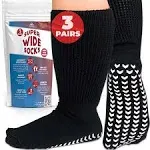 FORTIVO Extra Wide Socks for Swollen Feet, Diabetic Socks for Men, Hospital Socks, Extra Wide Bariatric Socks, Non Slip Socks Men and Womens