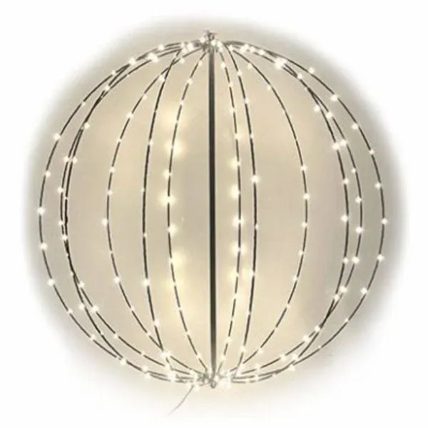 Holiday Wonderland 53796-88 3D LED Sphere Light, Foldable, 180 Warm White Microdot Lights, 30-In.