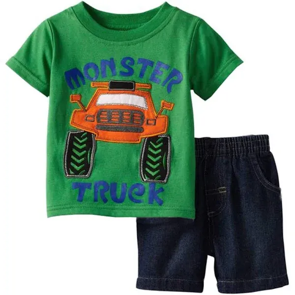 Bumeex Toddler Boy's Short Sleeve T-Shirt and Short Outfit Set 2-7T