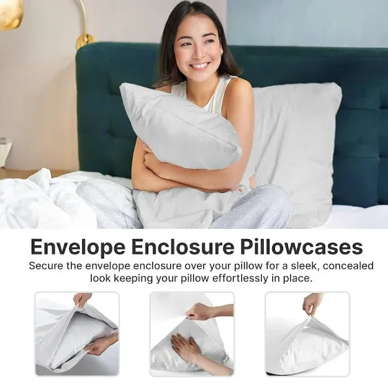 King Pillow Cases Set of 2 - Soft, Hotel Quality Pillowcase Covers - Comfy Bedding for Women, Men, Kids and Teens - Machine Washable Pillow Protectors - 2 Piece - King Size French Grey Pillow Cover