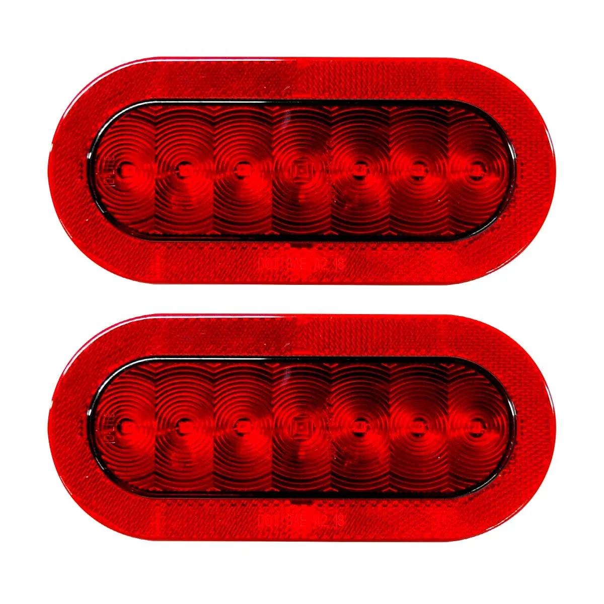 2PC 12V 7.8inch LED Oval Marker Clearance Side Lights Trailer Truck Lorry RV Car