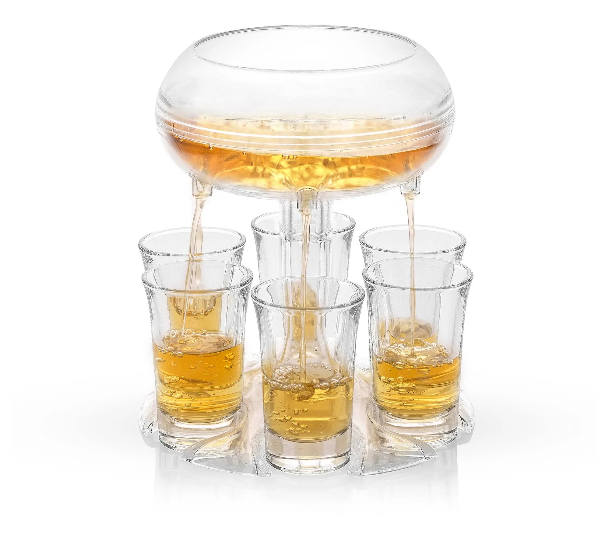 JoyJolt Shot Dispenser with 6 Glass Shot Glasses