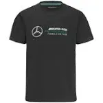 Mercedes AMG Petronas F1 Large Logo T-Shirt - Black Unisex