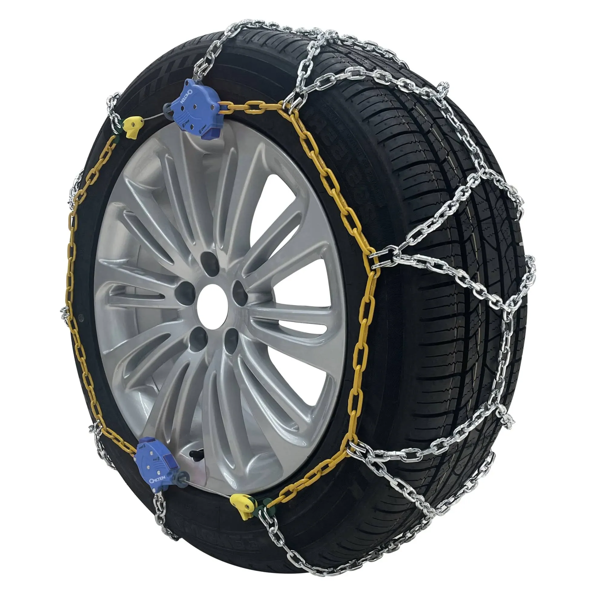 Oakten Set of 2 SUV Snow Chains with Tensioner fits Tire Size 225/75r16 235/55r18 235/60r17 235/65r17