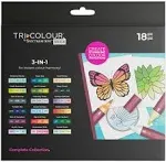 NEW Spectrum Noir TriColour 3-in-1 Brush Markers Complete Collection | Set of 18