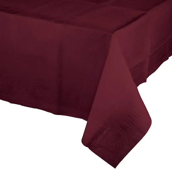 Creative Converting Burgundy Red Paper Tablecloths, 3 ct