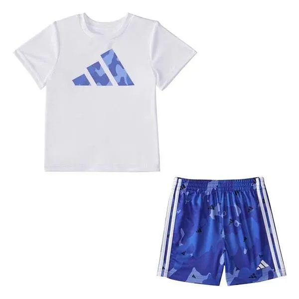 adidas Boys Short Sleeve T-shirt and Poly Shorts 2-piece Set