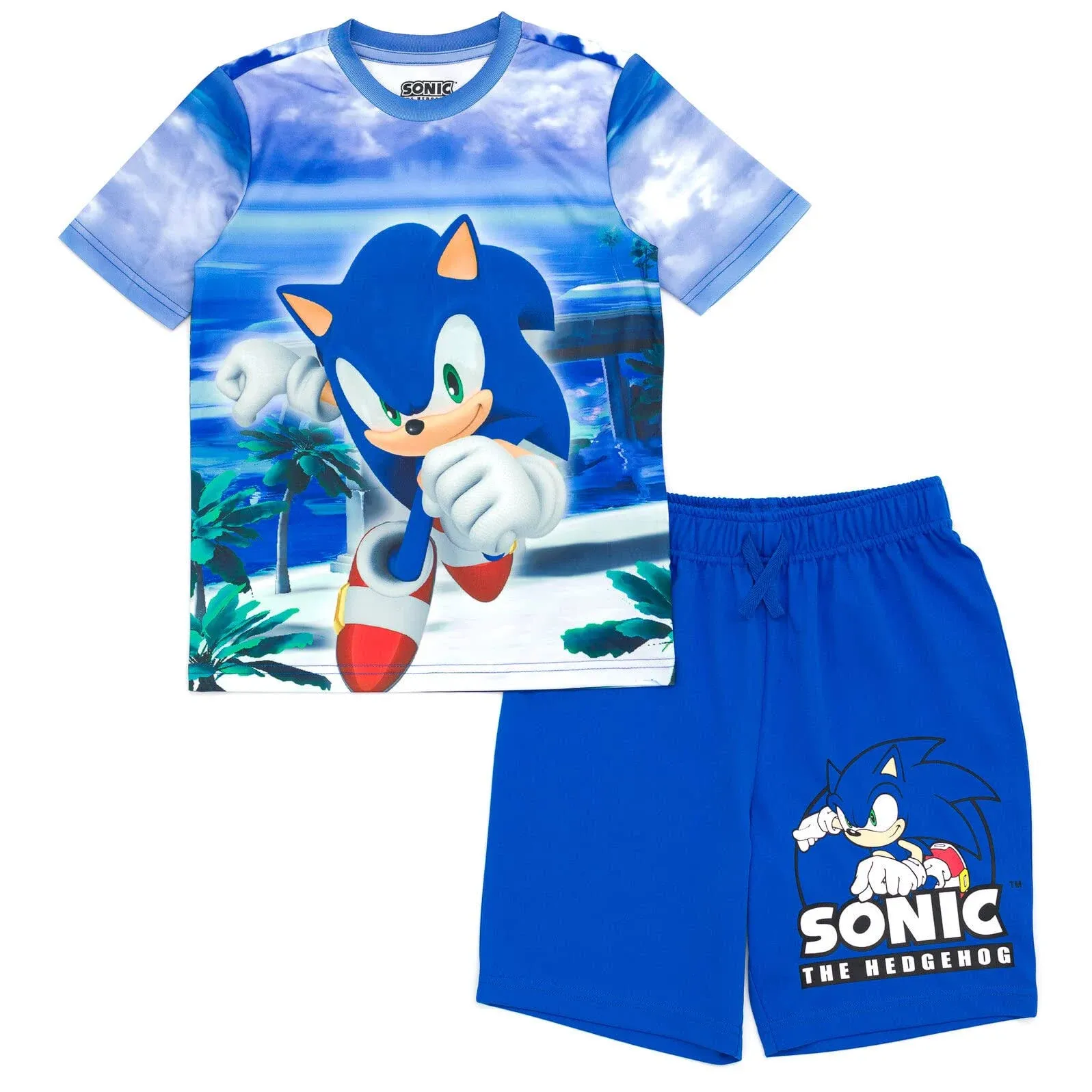 Sega Sonic The Hedgehog T-Shirt and Bike Shorts Outfit Set